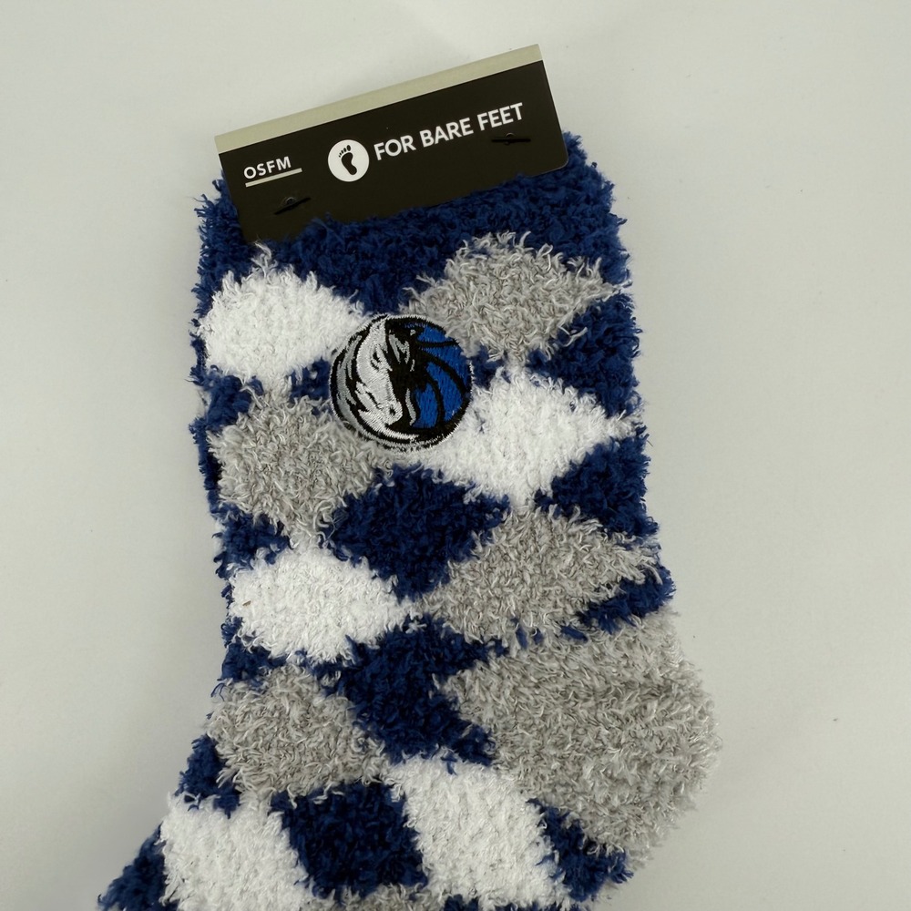 For Bare‎ Feet Dallas Mavericks OSFM Argyle Fuzzy Cozy Socks